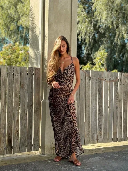 Сукня максі Milirud шифон коричневий