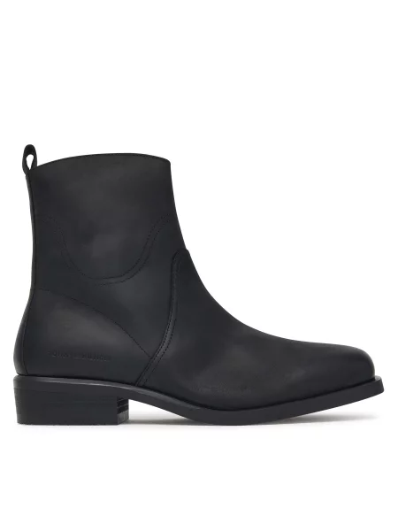 Členková obuv Tommy Hilfiger Hilfiger Dressy Lth Biker Boot čierna