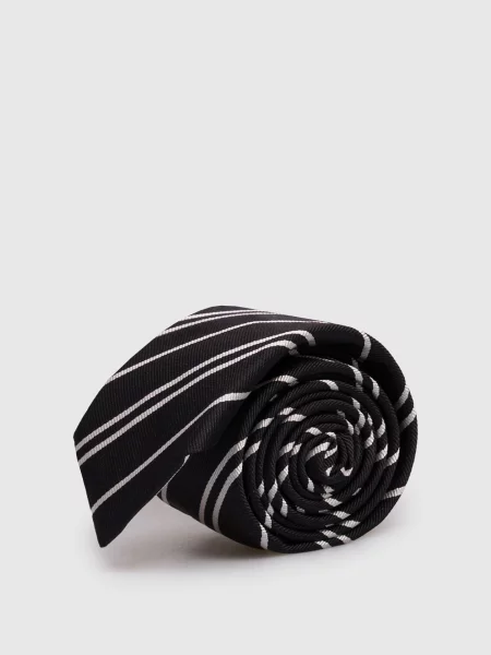Шелковый галстук Dolce&gabbana в полоску черный