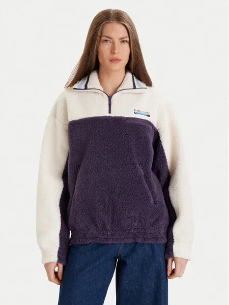 Lacoste Polár kabát Oversize sötétkék
