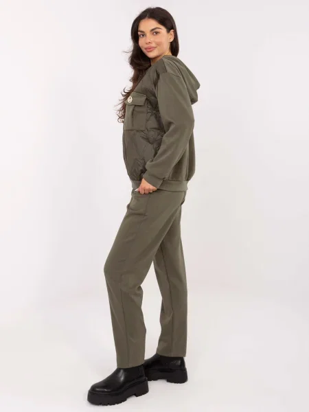 Trening Italy Moda cu glugă kaki