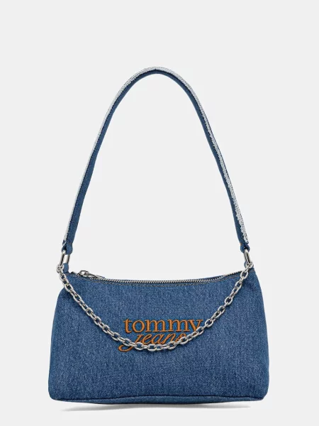 Tommy Jeans Geantă de umăr denim / maro albastru