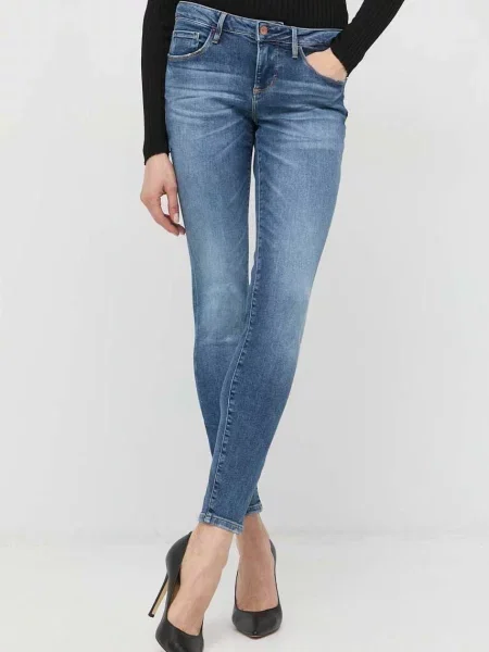 Guess jeansy ANNETTE medium waist niebieskie