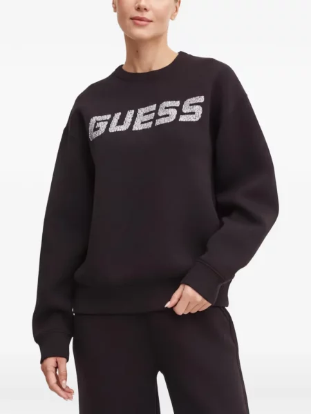 Melegítő felső Guess autogrammal fekete