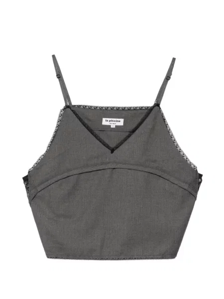 Top La Piscine koronkowy szary