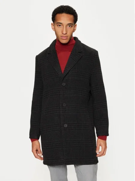 Brave Soul Преходно палто MJK-AUGUSCHECK черен