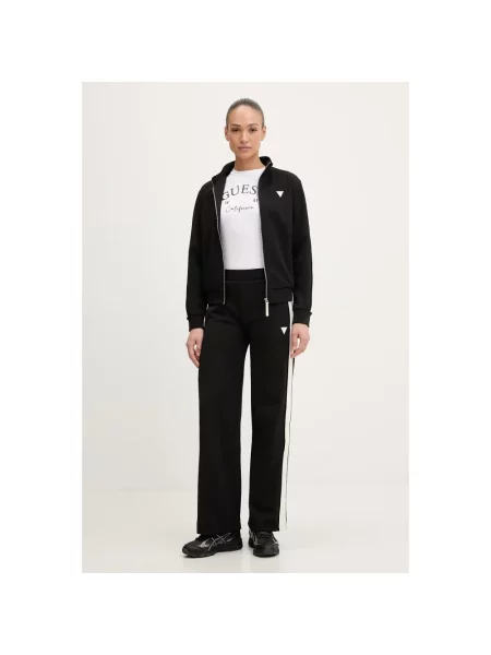 Lniana bluza rozpinana Guess czarna