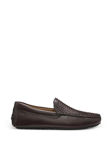 Kožne loaferice Boss smeđa