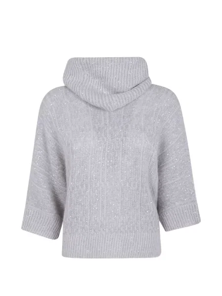 Pulover D.exterior cu paiete gri