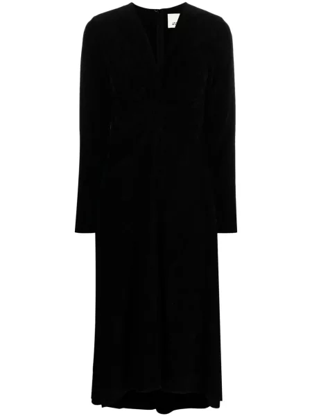 Rochie maxi Isabel Marant cu decolteu în V până la genunchi de costum negru
