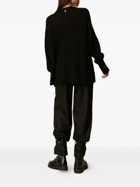 Pantaloni Twinset cu dungi negru