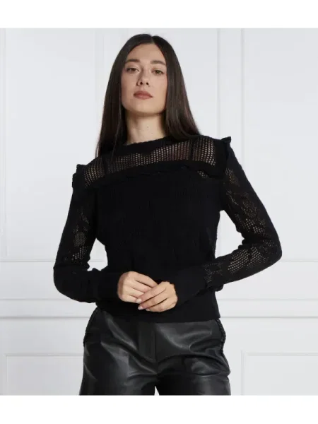 TWINSET Pulover cu adaos de lână negru