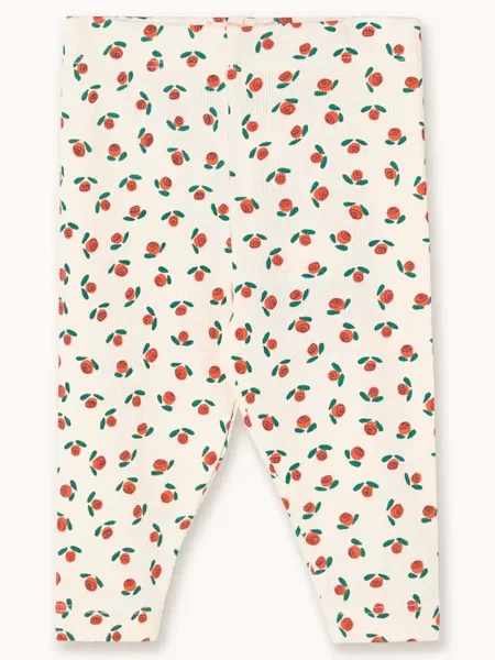 Tinycottons Kojenecké legíny TINY ROSES RIB BABY PANT bílé
