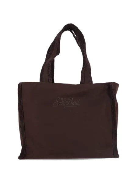 Geantă shopper Mc2 Saint Barth cu broderie maro