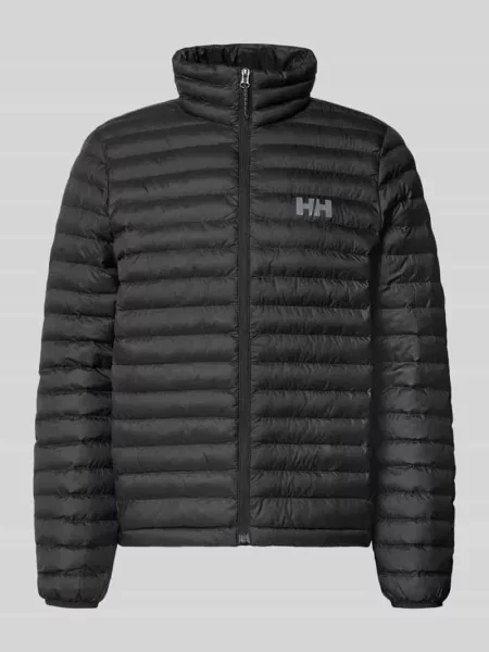Kurtka pikowana z nadrukiem z logo Helly Hansen czarna