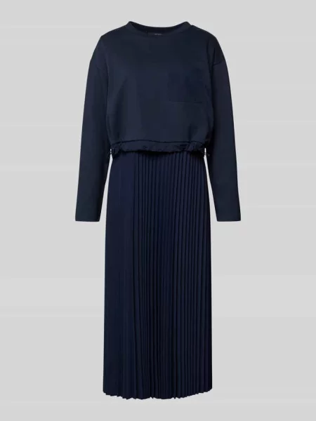 Weekend Max Mara Sukienki Kobieta Wielobarwność M Niebieska Sukienka z Dżerseju Pireo granatowa