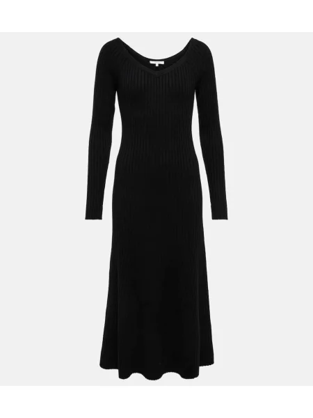 Rochie midi Dorothee Schumacher de lână până la genunchi de costum negru