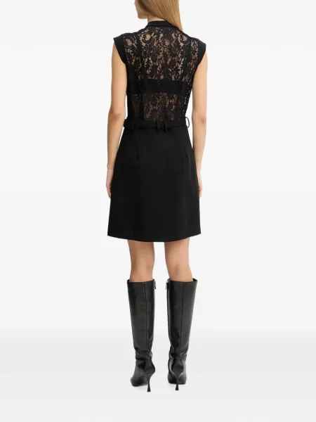 Cu centură rochie mini Morgan din dantelă negru