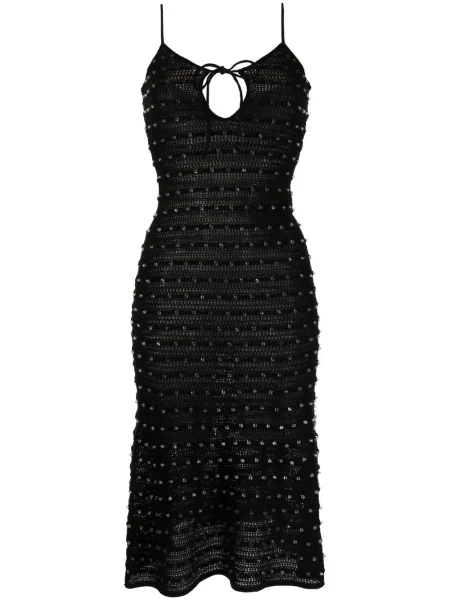 Rochie midi Self-portrait tricotate până la genunchi de costum negru