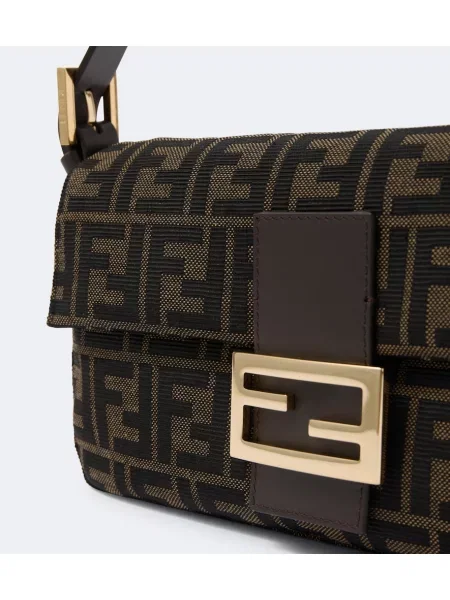 Geantă Fendi din jacard maro