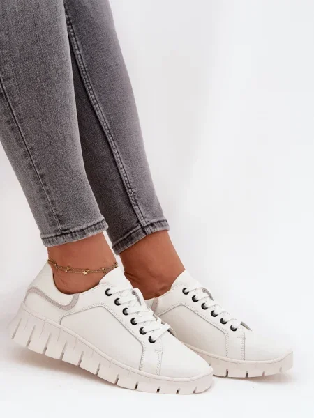 Kožené tenisky Vinceza bílé