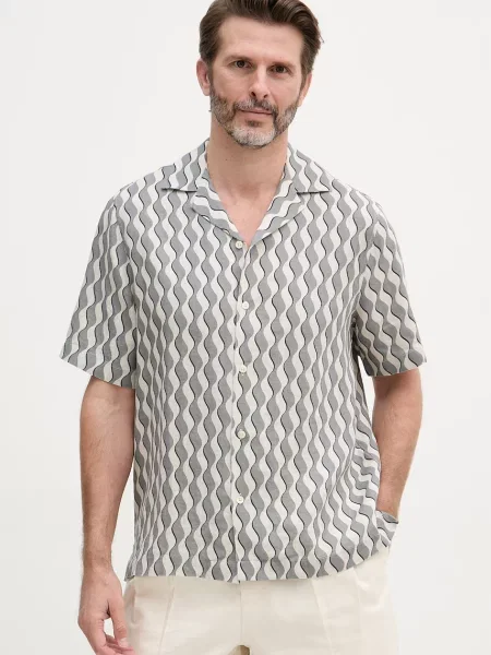 Frescobol Carioca srajca lanena modra