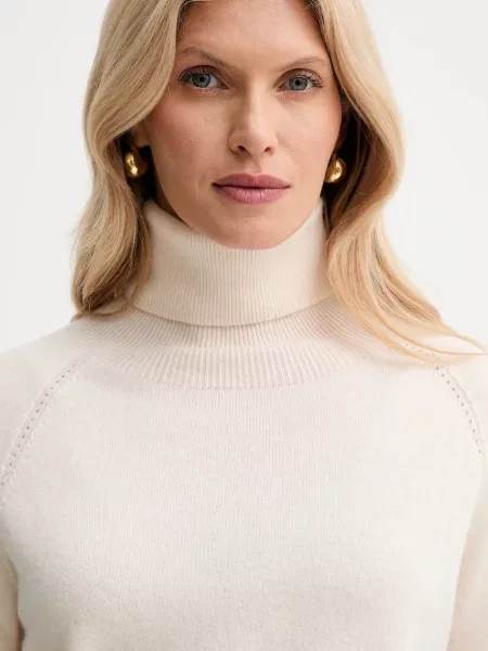 Вовняний светр Fracomina легкий гольф помаранчевий