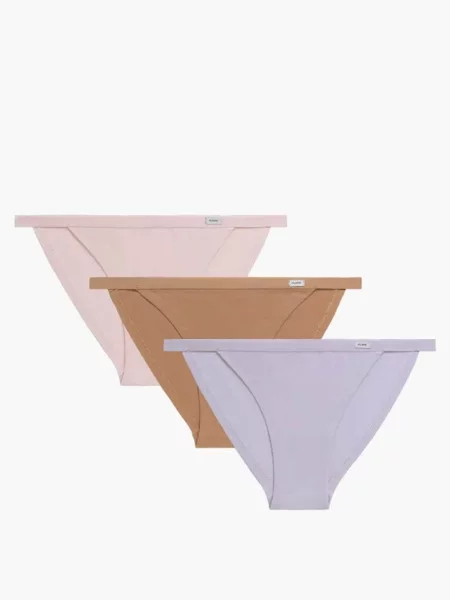 Женские однотонные трусики слип 3 штуки