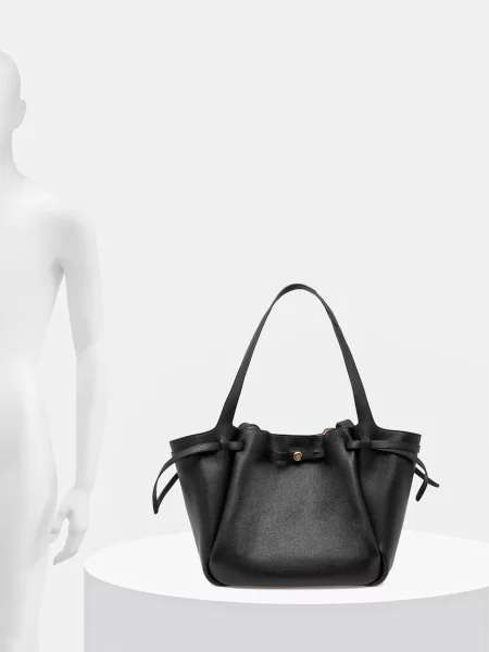 Tory Burch Кожена чанта Romy Pebbled Tote черно