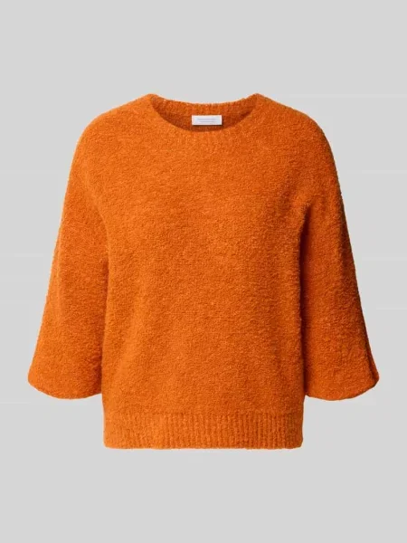 Sweter z dzianiny z rękaw o dł. Rich & Royal pomarańczowy