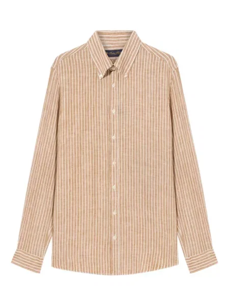 Pruhovaná košile Brooks Brothers hnědá