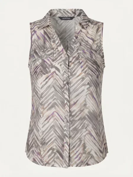 KOROSHI Bluză / gri / mov lavandă bej