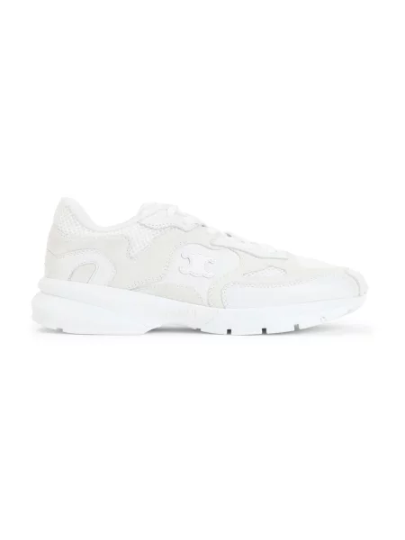 Sneakersy Céline sznurowane skórzane białe