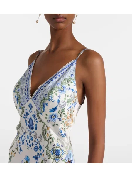 Rochie Camilla de mătase cu motiv cu inimi de costum