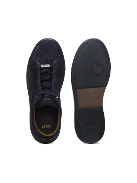 Sneakersy Boss skórzane niebieskie