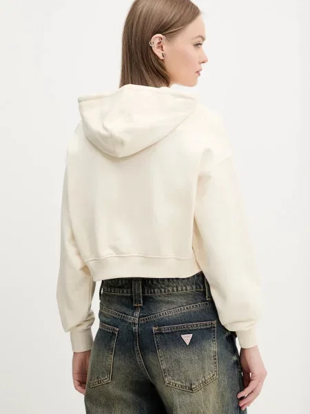 Кофта Guess Originals з капюшоном однотонна бежевий