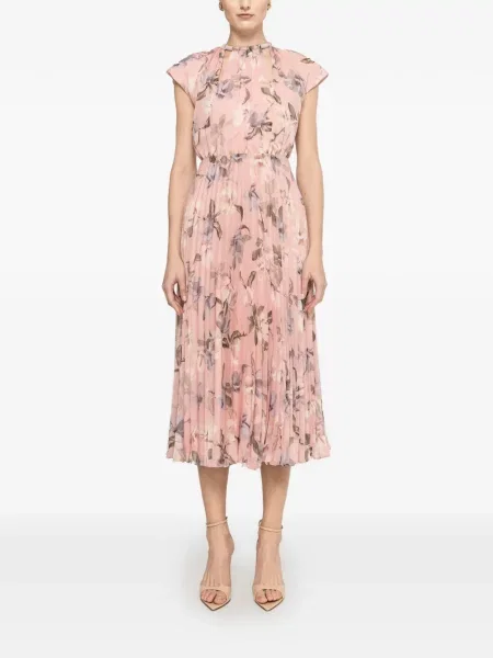 Rochie Nissa cu model floral cu imagine roz