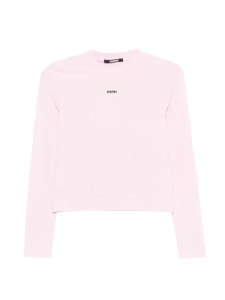 Тениска Jacquemus с автограф розово