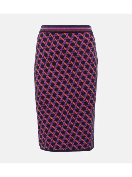 Fustă midi Diane Von Furstenberg din jacard până la genunchi