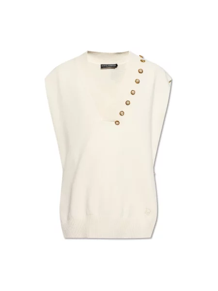 Sweter Dolce And Gabbana wełniany beżowy