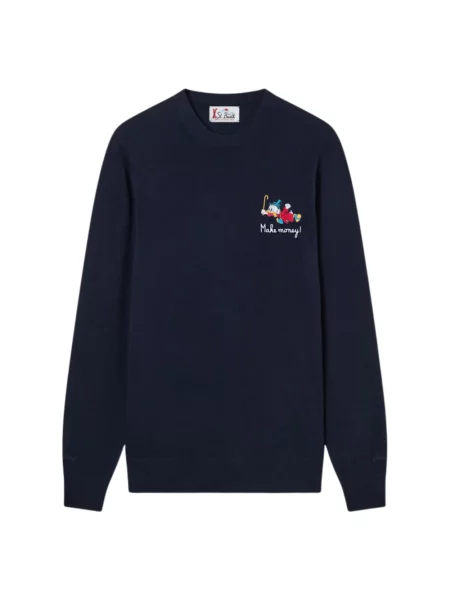 Lekki sweter Mc2 Saint Barth wełniany niebieski