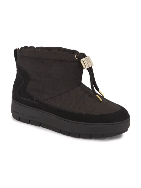 Botki Tommy Hilfiger zamszowe czarne