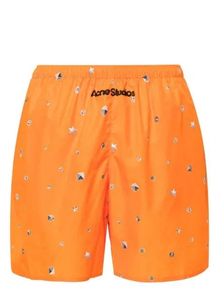 Spodní díl plavek Acne Studios s potiskem oranžový