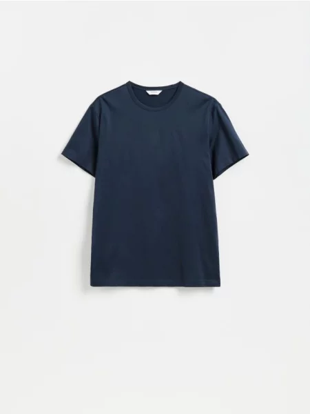Reserved Tricou regular cu mercerizat bleumarin