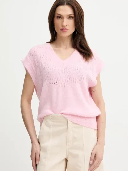 Morgan pulover din amestec de lână roz