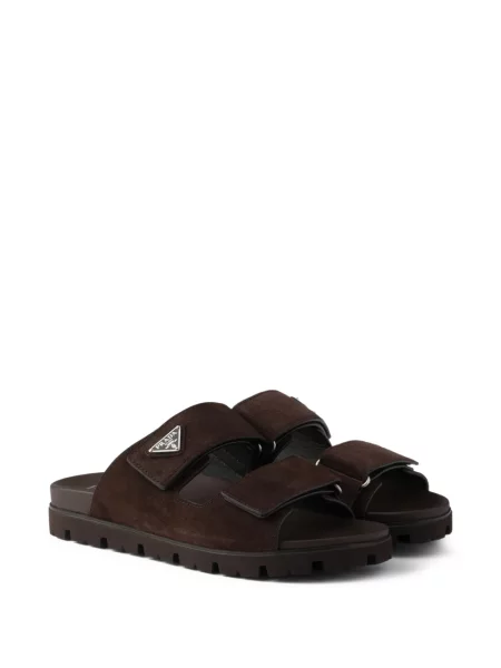 Sandale Prada din piele de căprioară maro