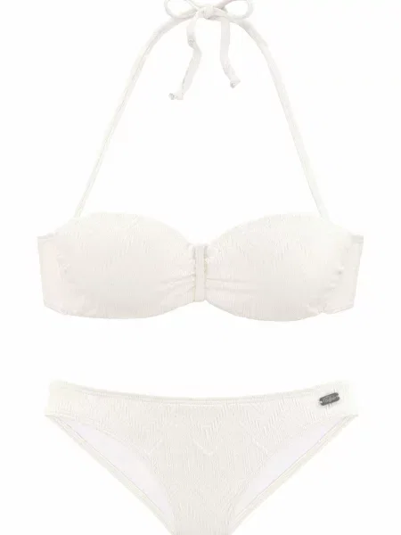 BUFFALO Costum de baie două piese lână alb