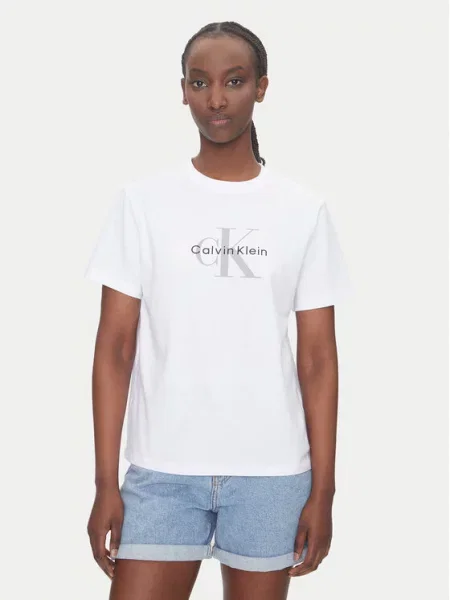 Calvin Klein Jeans Marškinėliai pilka balta