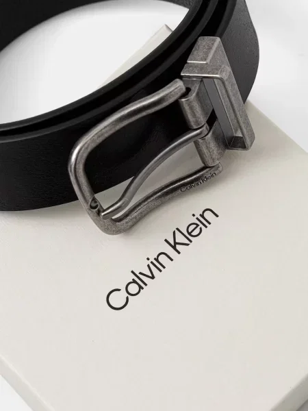 Bőr megfordítható öv Calvin Klein fekete