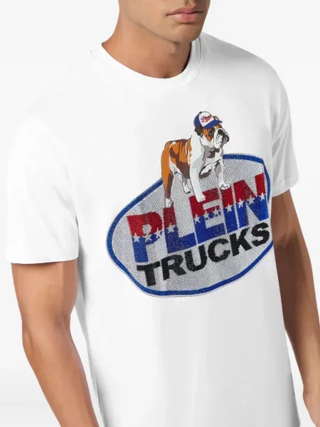 Tricou Philipp Plein cu imagine alb